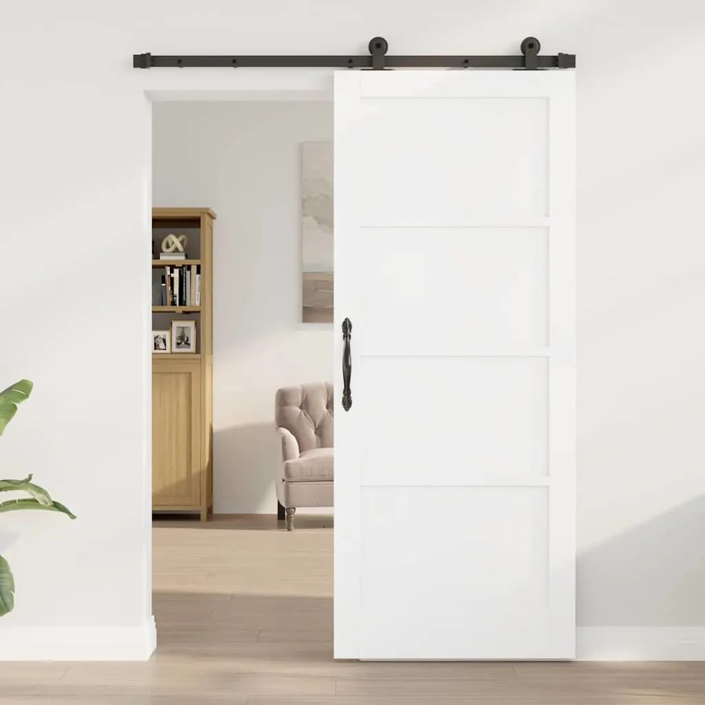 vidaXL Συρόμενη Πόρτα ORKDAL Λευκό και μαύρο 83 x 202 εκ.