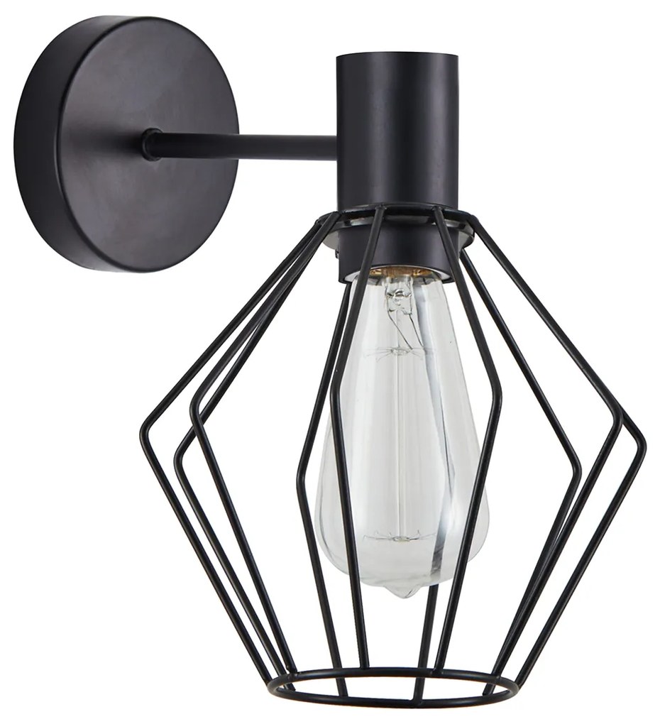 Φωτιστικό Τοίχου - Απλίκα SE21-BL-16-GR1 ADEPT BLACK WALL LAMP BLACK METAL GRID+ - 77-8314 - 51W - 100W - 77-8314