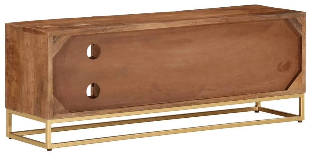 vidaXL Έπιπλο Τηλεόρασης 110 x 30 x 40 εκ. Μασίφ Ξύλο Μάνγκο &amp; Σίδηρος