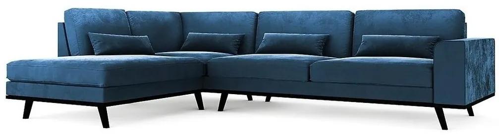 Γωνιακός Καναπές Seattle K107, Μπλε, 291x202x85cm, 106 kg, Πόδια: Ξύλο, Ξύλο: Πεύκο | Epipla1.gr