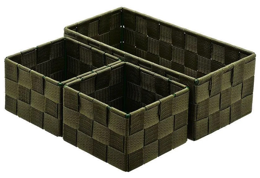 Καλάθια Οργάνωσης Μπάνιου Olive Series (Σετ 3Τμχ) 26x13x9cm Olive Estia Fabric