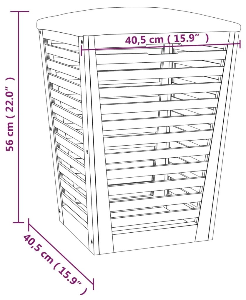 Σκαμπό Μπάνιου 40,5 x 40,5 x 56 εκ. από Μασίφ Ξύλο Καρυδιάς - Καφέ