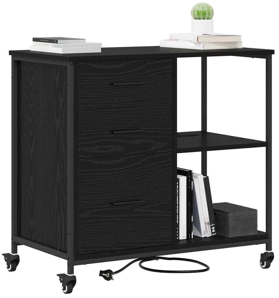 vidaXL Γραφείο Ντουλάπι Μαύρη δρυς 76 x 41 x 72 cm Επεξεργασμένο ξύλο