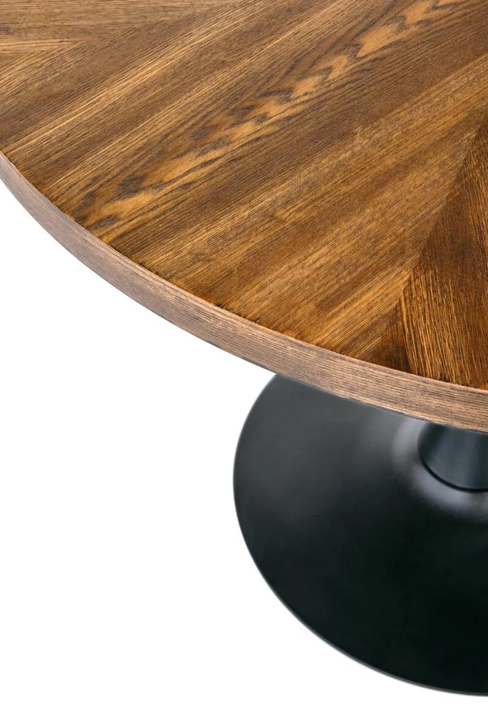 Τραπέζι Houston 894, Καρυδί, Μαύρο, 75cm, 27 kg, Φυσικό ξύλο καπλαμά, Ινοσανίδες μέσης πυκνότητας, Μέταλλο | Epipla1.gr
