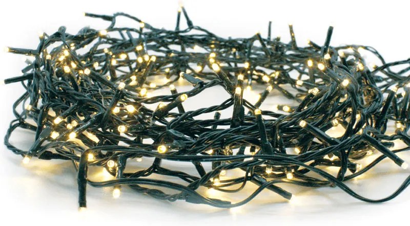 Χριστουγεννιάτικα Λαμπάκια 300 Led Σε Σειρά 18μ Θερμό Λευκό Με 8 Προγράμματα Aca X08300112