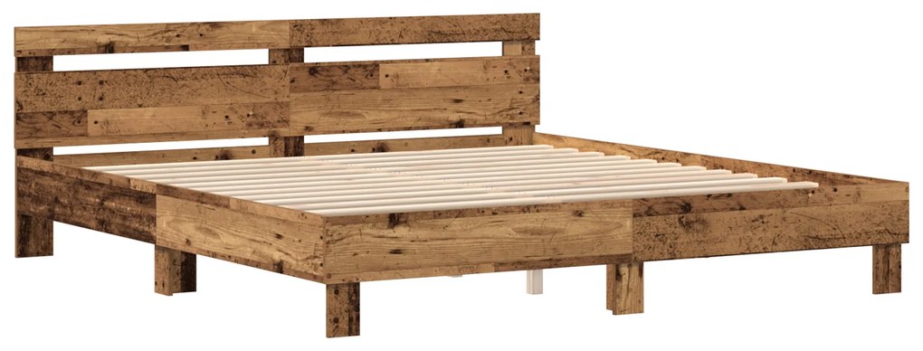 vidaXL Σκελετός Κρεβατιού Παλαιό ξύλο 200 x 200 cm Επεξεργασμένο ξύλο