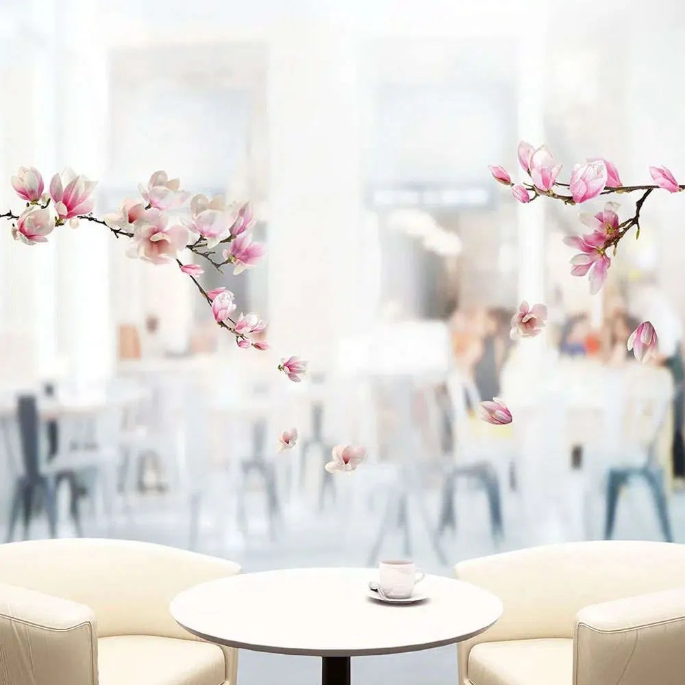 Αυτοκόλλητα Τζαμιού Βινυλίου Magnolia 64006 34x15cm White-Pink Ango Vinyl