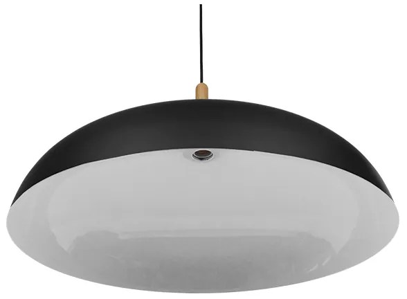 GloboStar® VALLETE BLACK 01259 Μοντέρνο Κρεμαστό Φωτιστικό Οροφής Μονόφωτο 1 x E27 Μαύρο Μεταλλικό Καμπάνα Φ60 x Y35cm