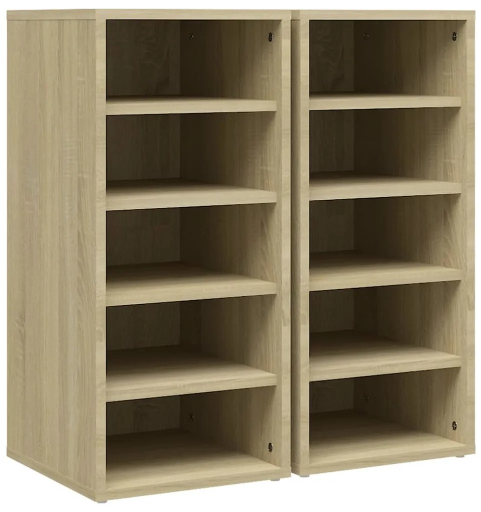 vidaXL Παπουτσοθήκες 2 τεμ. Sonoma Δρυς 31,5x35x70 εκ. από Επεξ. Ξύλο