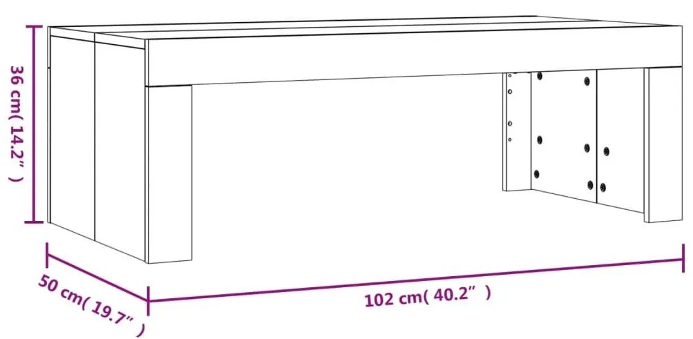 Τραπεζάκι Σαλονιού Καφέ Δρυς 102x50x36 εκ. Επεξεργασμένο Ξύλο - Καφέ