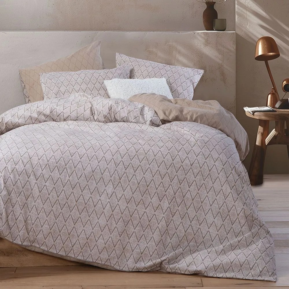 Παπλωματοθήκη Φανελένια Torredo (Σετ 2τμχ) Beige Nef-Nef Homeware Μονό 160x230cm 100% Βαμβακερή Φανέλα