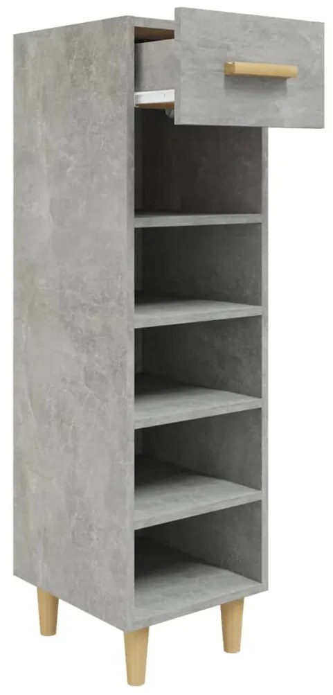 vidaXL Παπουτσοθήκη Γκρι Σκυροδέματος 30x35x105 εκ. Επεξεργασμένο Ξύλο