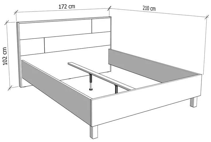 Κρεβάτι ALERIA Διπλό Λευκό 160x200 εκ. 173x211x102 εκ.