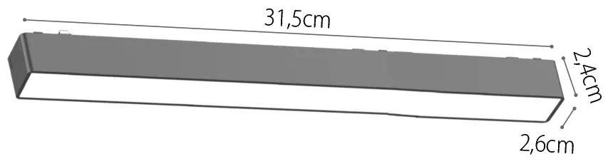 Φωτιστικό LED 10W 3CCT για Ultra-Thin μαγνητική ράγα σε λευκή απόχρωση (by tuya and zigbee) D:31,5cmX2,4cm (T04705-WH)