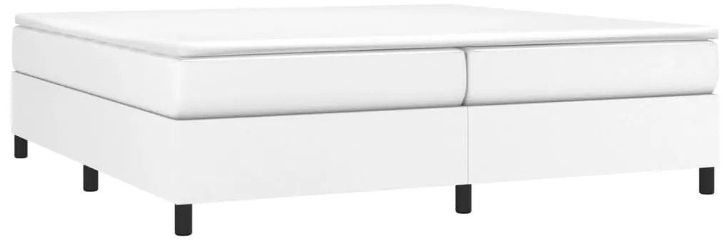 vidaXL Σκελετός Κρεβατιού με Ελατήρια Λευκό 200x200 εκ. από Συνθετικό Δέρμα