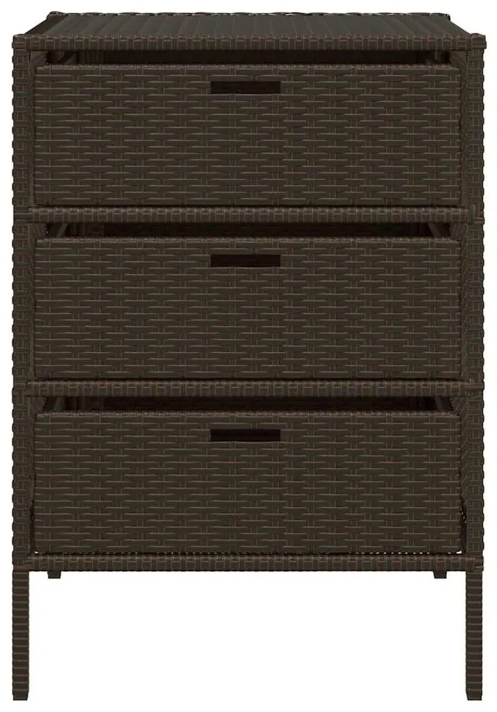 vidaXL Ντουλάπι Αποθήκευσης Κήπου Καφέ 55x59x80 εκ. Συνθετικό Ρατάν