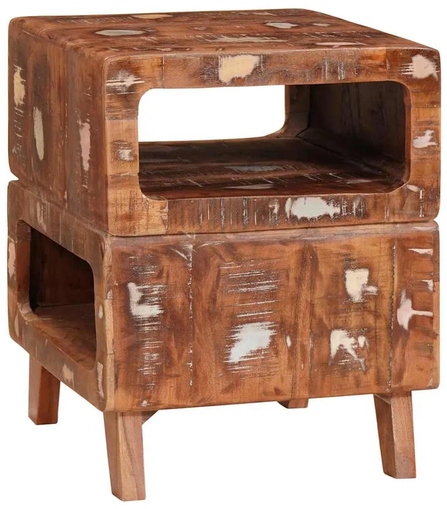 vidaXL Τραπέζια άκρης Καφέ 40 x 40 x 49 εκ Στερεό Ανακτηθέν Ξύλο