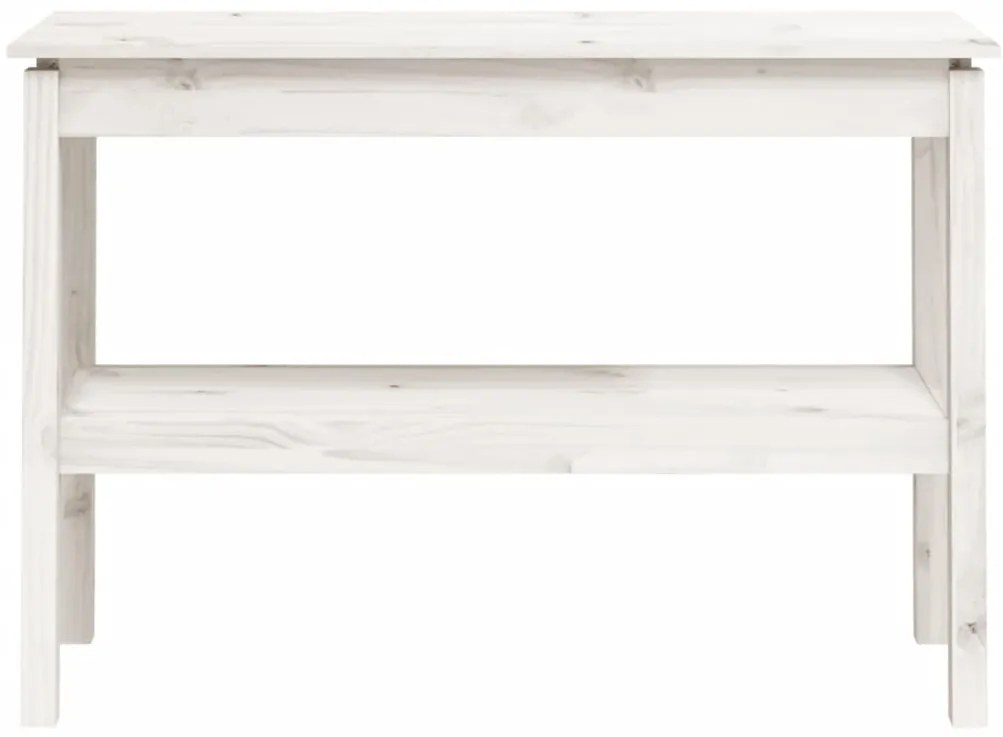 vidaXL Τραπέζι κονσόλα άσπρο 110x40x75 εκ. από Μασίφ Ξύλο Πεύκου