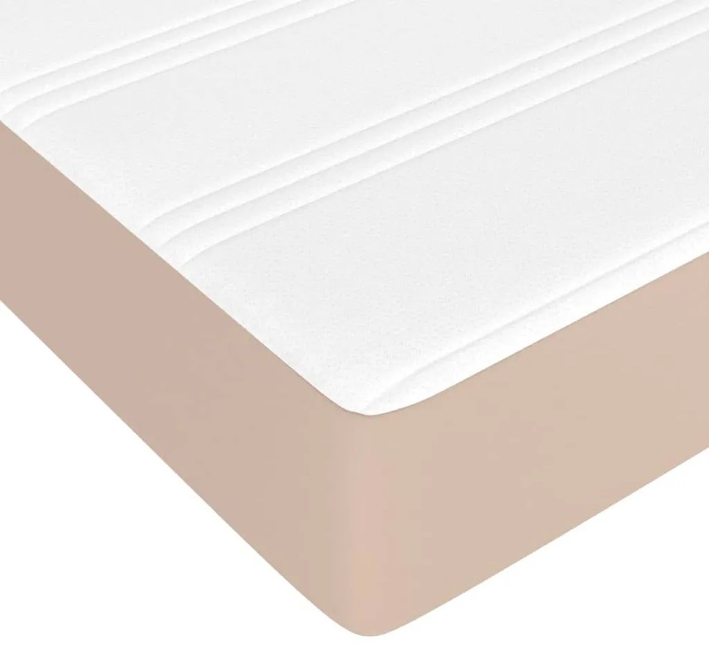 Κρεβάτι Boxspring με Στρώμα Καπουτσίνο 80x200 εκ. Συνθ. Δέρμα - Καφέ