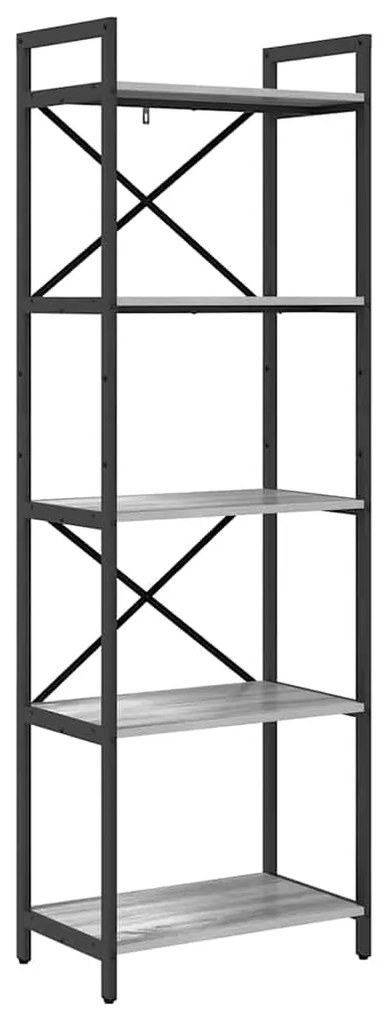 vidaXL Ράφι Βιβλίων Γκρίζο Σονομα 56 x 34 x 171 εκ Επεξεργασμένο ξύλο