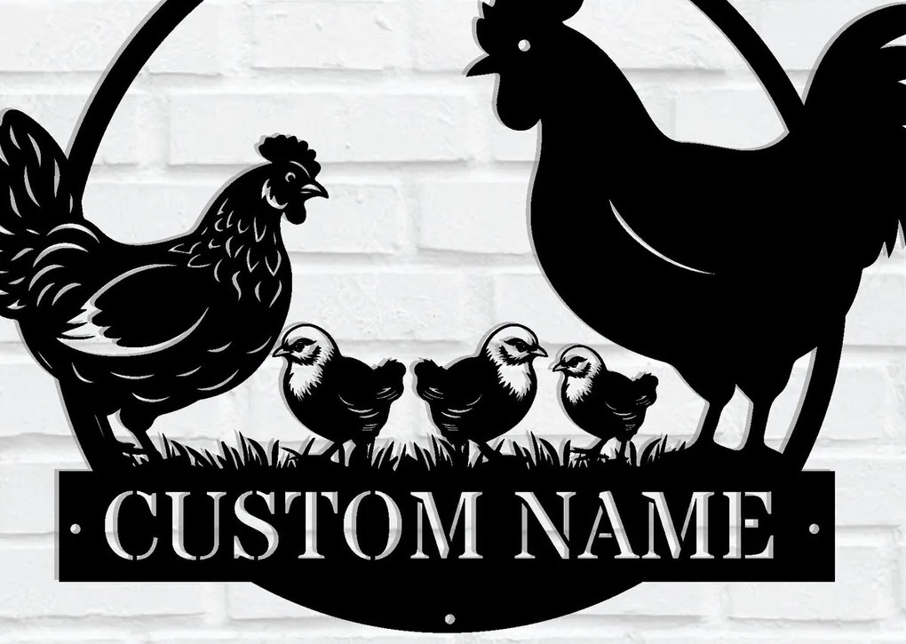 Σετ των 2 Intra απο ξύλο plywood 3mm-4mm πάχος Μεταλλική πινακίδα κοτέτσι Δίασταση 30x20 cm INTRAFABR-113995104