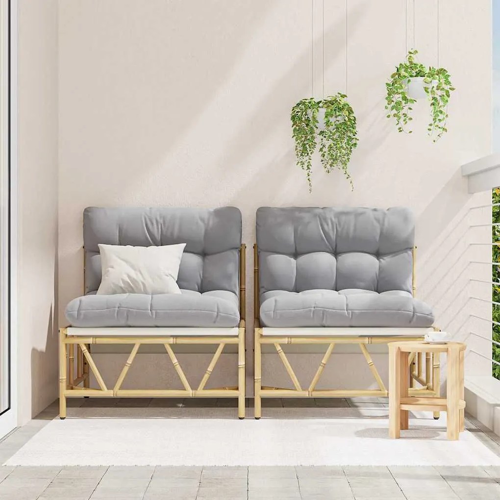 vidaXL Καρέκλα Κήπου 2 pcs Ανοιχτό γκρι 75 x 75 x 71 εκ Ατσάλι