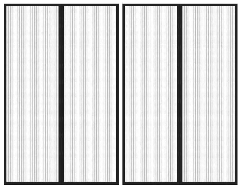 vidaXL Σίτα Πόρτας 2 Τεμαχίων Μαύρη 220 x 130 εκ. με Μαγνήτες