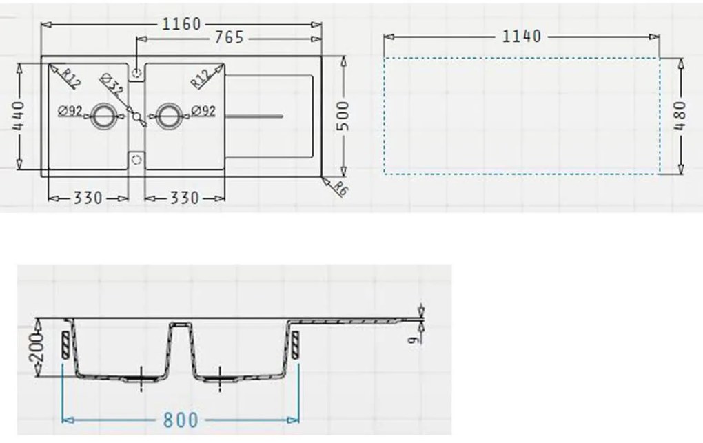 Νεροχύτης Pyramis Ithaka 2B 1D-Snow