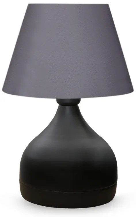 Φωτιστικό επιτραπέζιο Hubert Megapap ύφασμα/μέταλλο χρώμα γκρι/μαύρο 22x14x32εκ.