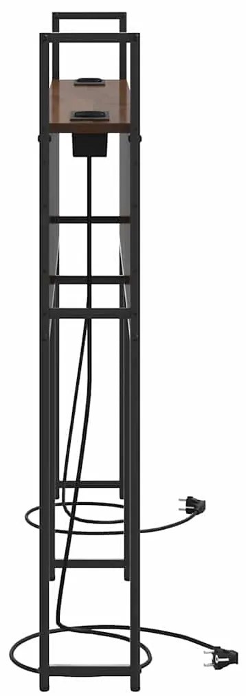 vidaXL Κεφαλάρι Αποθήκης με Σταθμό Φόρτισης με ράφι Καφέ δρυς 160 cm