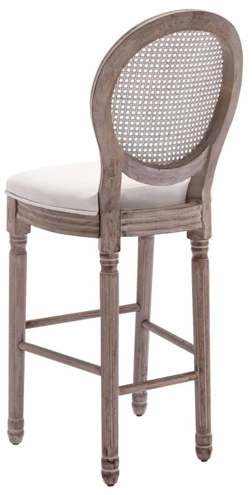 vidaXL Σκαμπό Μπαρ 2 τεμ. Λευκά από Λινό Ύφασμα