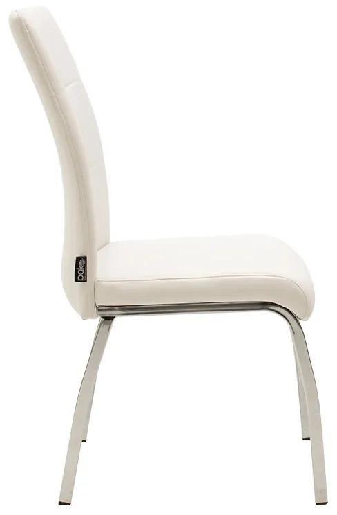 Καρέκλα Ariadne pakoworld PU λευκό-πόδι χρωμίου - Μέταλλο - 029-000070