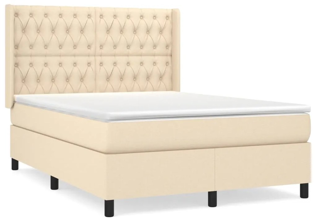 ΚΡΕΒΑΤΙ BOXSPRING ΜΕ ΣΤΡΩΜΑ ΚΡΕΜ 140X200 ΕΚ. ΥΦΑΣΜΑΤΙΝΟ 3131678