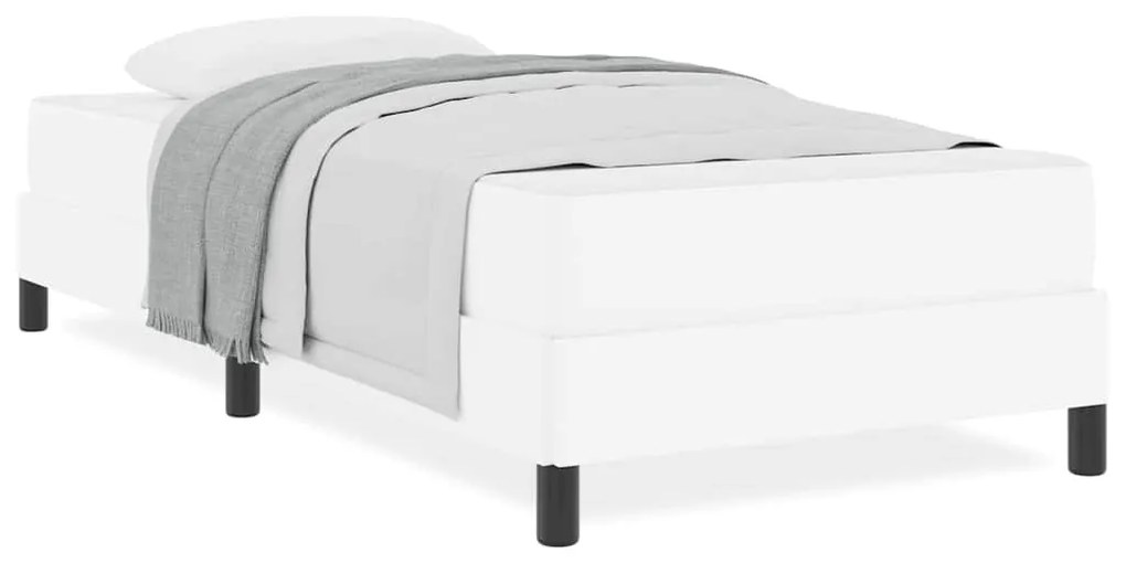 vidaXL Κρεβάτι με στρώμα Καθαρό Λευκό 100 x 200 cm Τεχνητό δέρμα