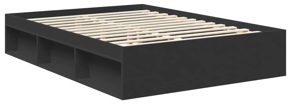 vidaXL Σκελετός Κρεβατιού Μαύρο 140 x 200 cm Στερεά ξυλεία πεύκου