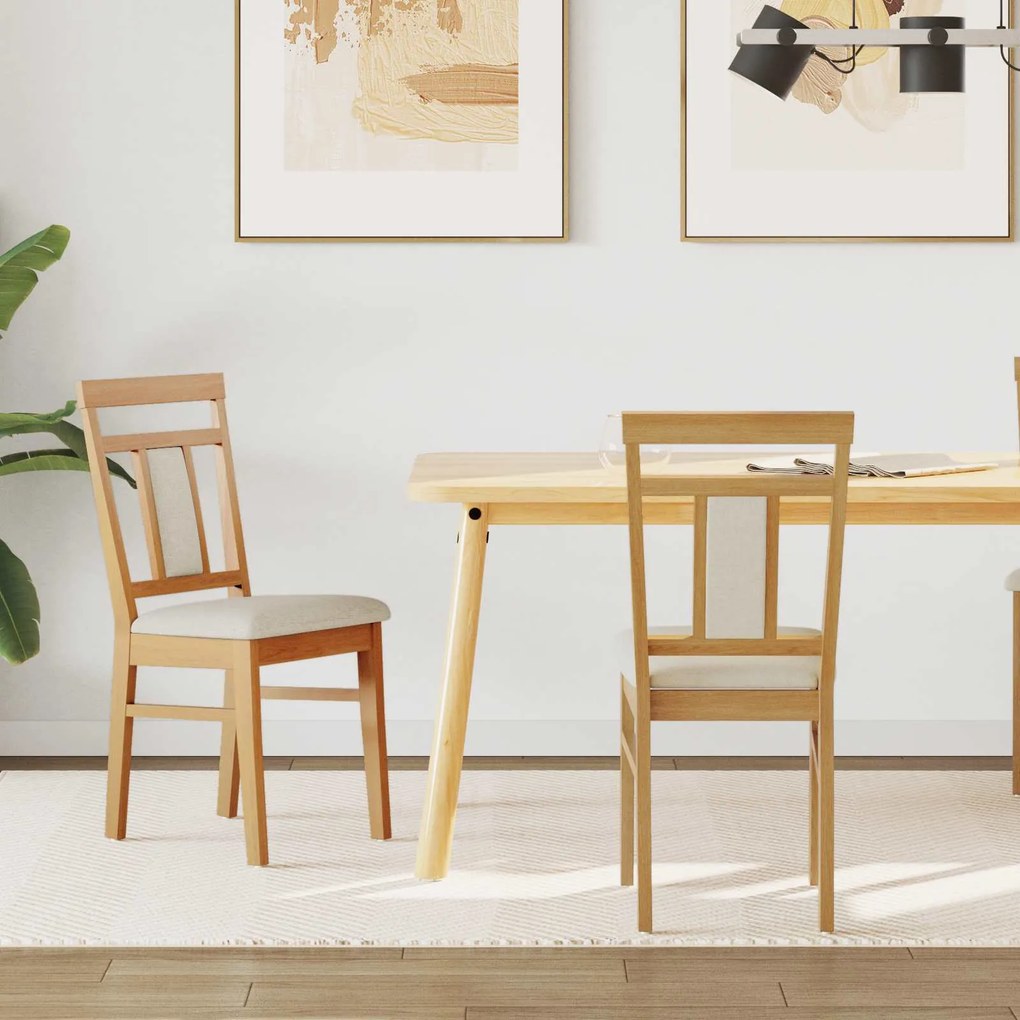 vidaXL Καρέκλα τραπεζαρίας 2 pcs Φυσικό και Ανοιχτό