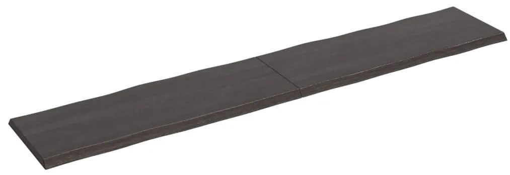 Επιφ Τραπεζιού Αν Καφέ 220x40x(2-4)εκ.Ακατέργ. Μασίφ Ξύλο Δρυός - Καφέ