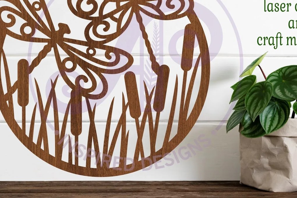 Intra απο ξύλο plywood Χρώμα wenge 3mm-4mm πάχος - Επιγραφή τοίχου Dragonflies, . Δίασταση 40x50 cm INTRAFABR-51031202