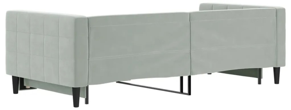 vidaXL Καναπές Κρεβάτι Συρόμενος Ανοιχτό Γκρι 90 x 200 εκ. Βελούδινος