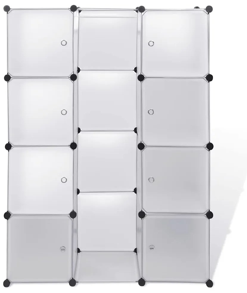 vidaXL Ντουλάπα Σπονδυλωτή 9 Τμήματα Άσπρη 109x36,5x143 εκ.