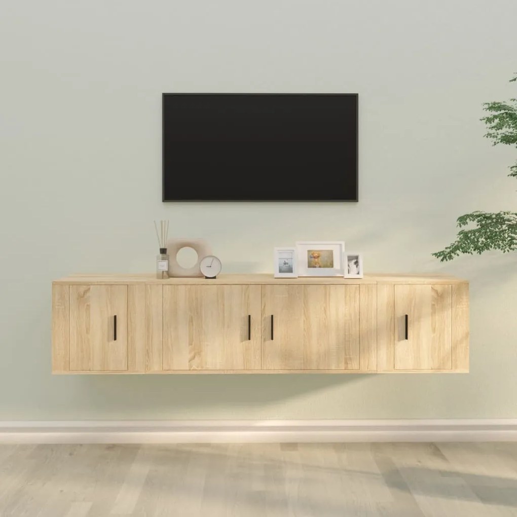 vidaXL Σετ Επίπλων Τηλεόρασης 3 Τεμαχίων Sonoma Δρυς Επεξ. Ξύλο
