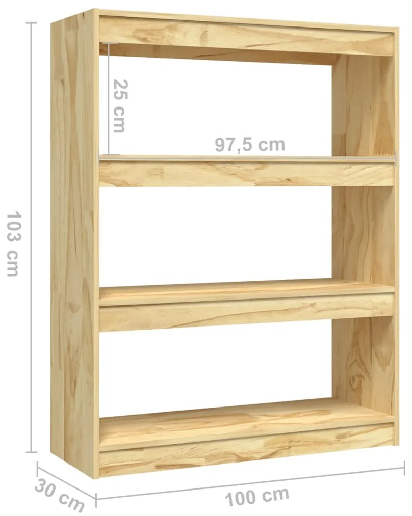 Βιβλιοθήκη/Διαχωριστικό Χώρου 100 x 30 x 103 εκ. Ξύλο Πεύκου - Καφέ