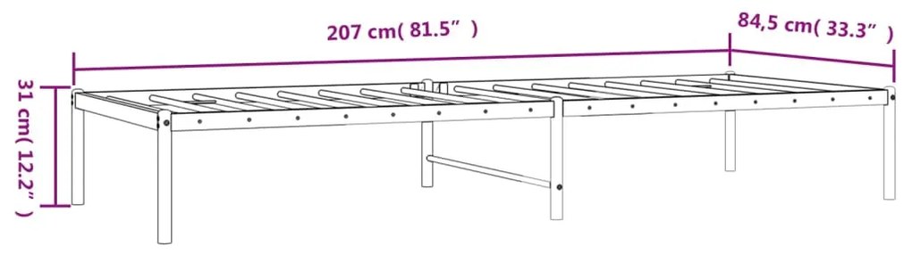 ΠΛΑΙΣΙΟ ΚΡΕΒΑΤΙΟΥ ΜΑΥΡΟ 80X200 ΕΚ. ΜΕΤΑΛΛΙΚΟ 350837