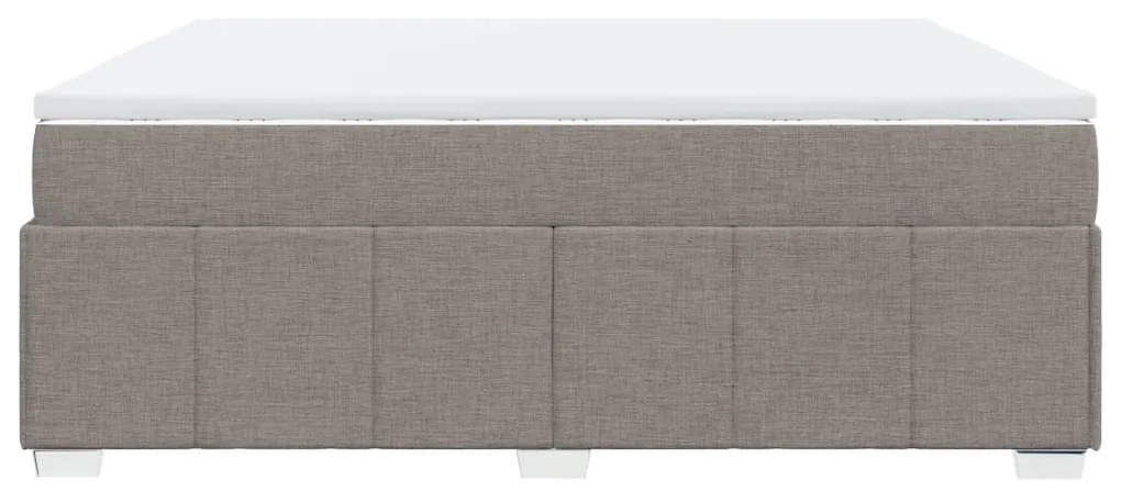 Κρεβάτι Boxspring με Στρώμα Taupe 200x200 εκ. Υφασμάτινο - Μπεζ-Γκρι