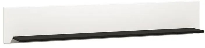 Ράφι τοίχου Sarthe ZP Λευκό - Μαύρο Μάτ 150x20x25 εκ. 150x20x25 εκ.
