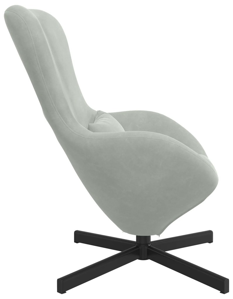vidaXL Πολυθρόνα Αυγού Light Grey Velvet
