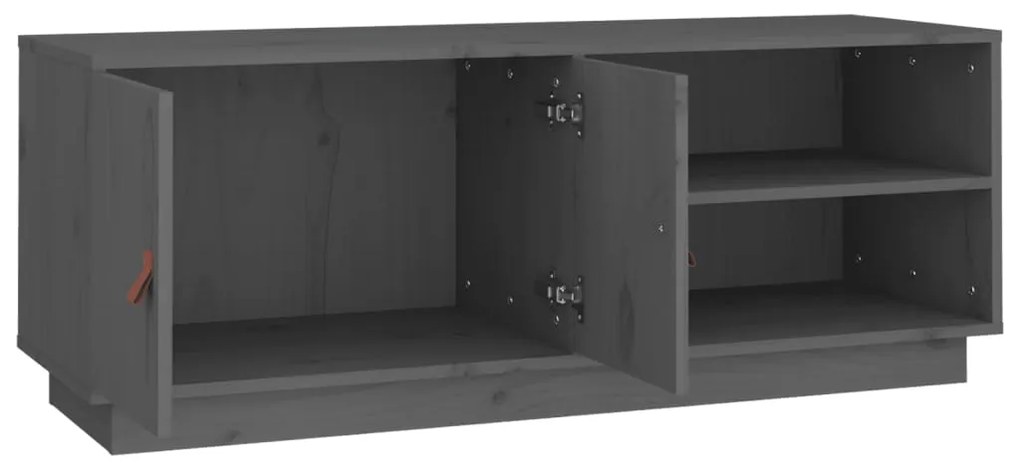 vidaXL Έπιπλο Τηλεόρασης Γκρι 105x34x40 εκ. από Μασίφ Ξύλο Πεύκου