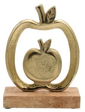 ΔΙΑΚΟΣΜΗΤΙΚΟ ΑΛΟΥΜΙΝΙΟΥ Fylliana Apple 2800 ΜΕ ΞΥΛΙΝΗ ΒΑΣΗ ΧΡΥΣΟ ΧΡΩΜΑ 12x5x17εκ