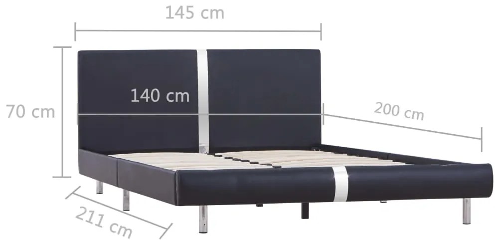 vidaXL Πλαίσιο Κρεβατιού Μαύρο 140 x 200 εκ. από Συνθετικό Δέρμα