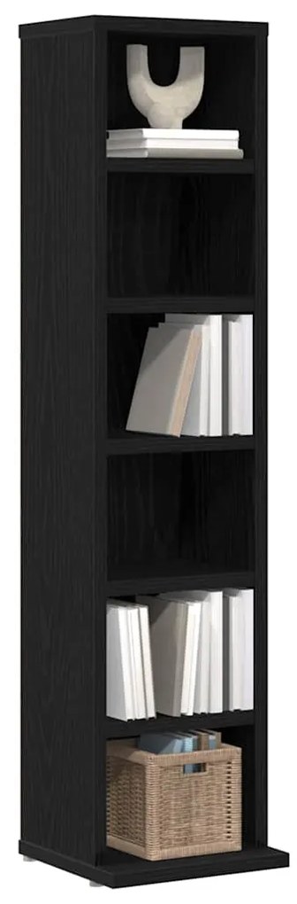 ντουλάπι CD Μαύρη δρυς 21x20x88 cm Κατασκευασμένο ξύλο - Μαύρο